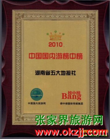 湖南五大地接社 荣誉牌