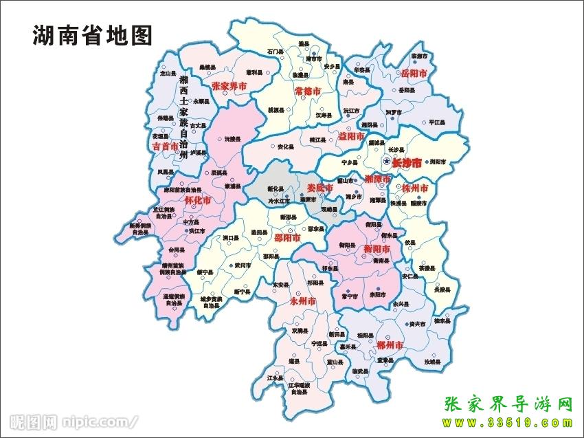 【湖南省地图】_交通指南_张家界旅游导游网