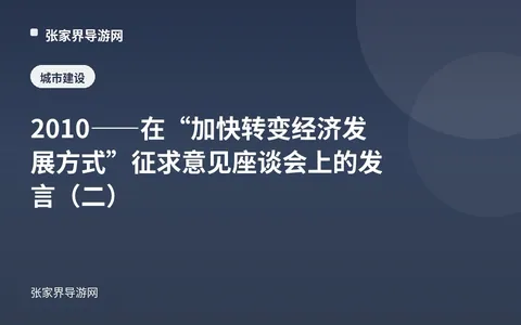 2010——在“加快转变经济发展方式”征求意见座谈会上的发言（二）