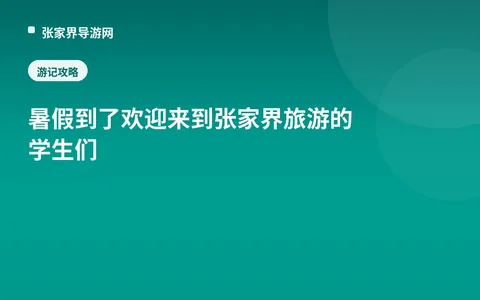 暑假到了欢迎来到张家界旅游 的学生们
