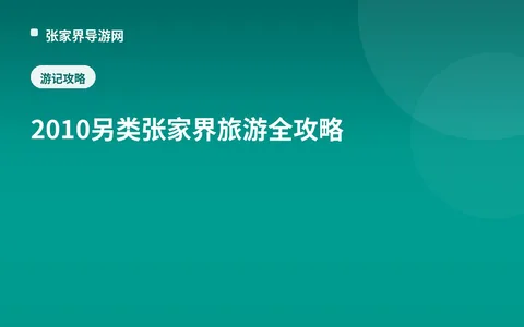 2010另类张家界旅游全攻略