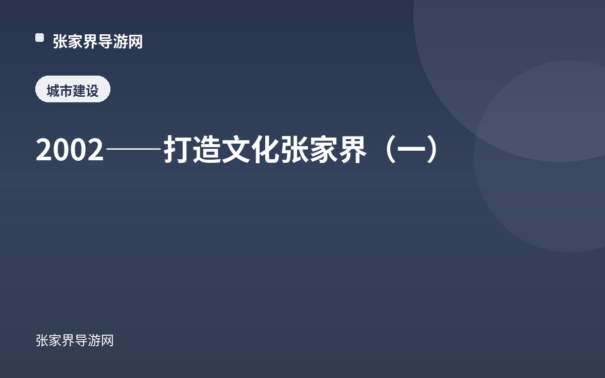 2002——打造文化张家界（一）