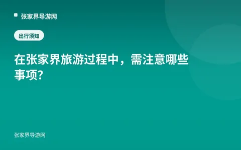 在张家界旅游过程中，需注意哪些事项？