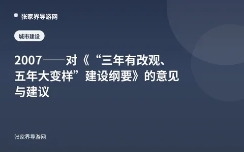 2007——对《“三年有改观、五年大变样”建设纲要》的意见与建议