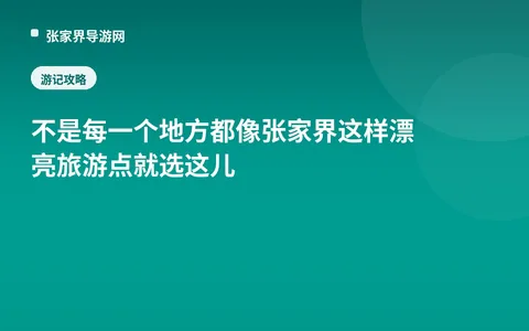 不是每一个地方都像张家界这样漂亮旅游点就选这儿