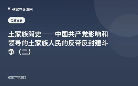 土家族简史——中国共产党影响和领导的土家族人民的反帝反封建斗争（二）