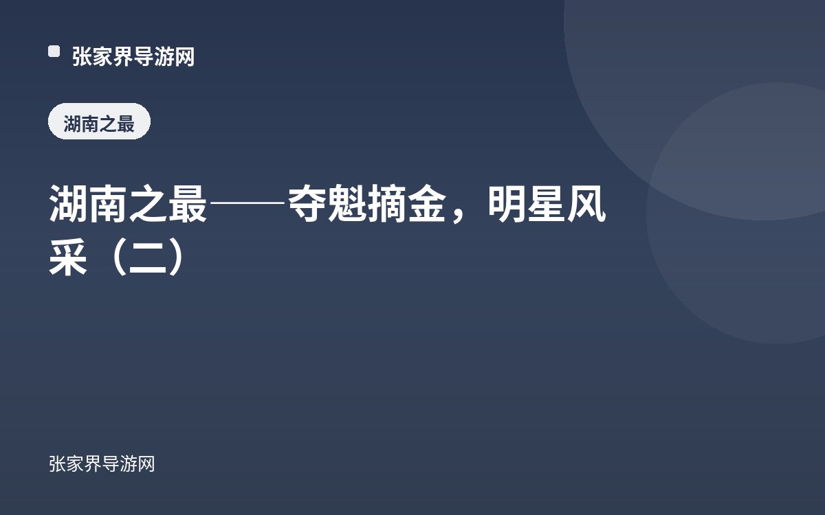 湖南之最——夺魁摘金，明星风采（二）