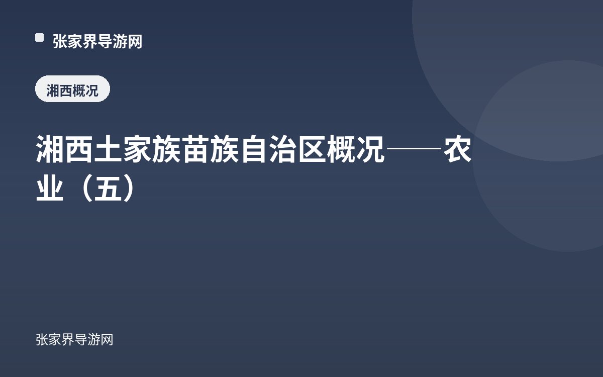 湘西土家族苗族自治区概况——农业（五）