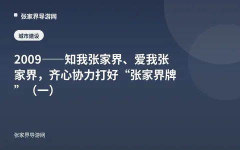 2009——知我张家界、爱我张家界，齐心协力打好“张家界牌”（一）