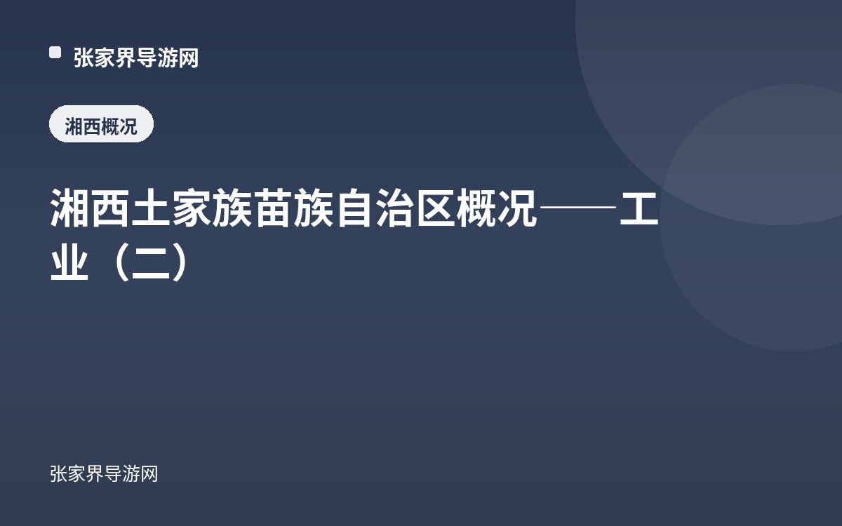湘西土家族苗族自治區概況——工業（二）