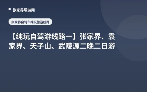 [Pure Play Self-Driving Tour Route 1] Zhangjiajie, Yuanjiajie, Tianzi Mountain, Wulingyuan 2 Nights 2 Days Tour